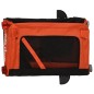 vidaXL Remolque de bicicleta mascotas hierro tela Oxford naranja negro