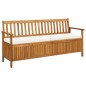 vidaXL Banco de almacenaje con cojín de madera maciza de acacia 170 cm vidaXL Banco de almacenaje con cojín de madera maciza de acacia 170 cm