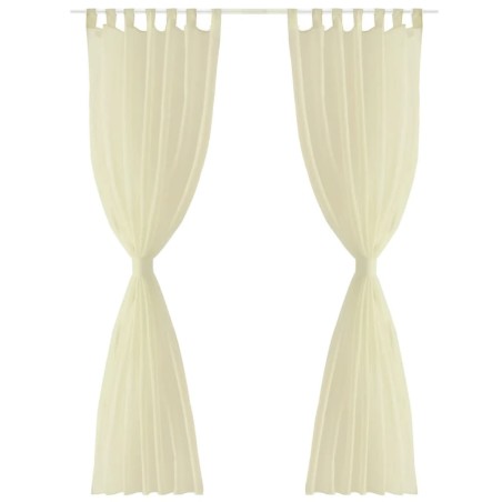 2 Cortinas color crema transparentes 140 x 175 cm