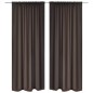 2 cortinas marrones oscuras con jaretas, blackout 135 x 245 cm