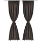 2 cortinas marrones oscuras con jaretas, blackout 135 x 245 cm