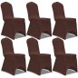 vidaXL Funda de silla elástica 6 unidades marrón vidaXL Funda de silla elástica 6 unidades marrón