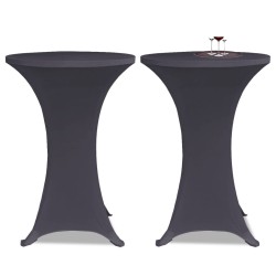 vidaXL Funda elástica para mesa 2 unidades 80 cm gris antracita
