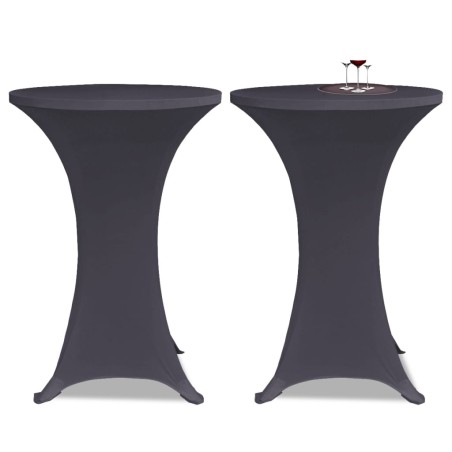 vidaXL Funda elástica para mesa 2 unidades 80 cm gris antracita