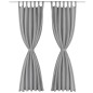 vidaXL Cortinas de micro-raso con bucles 2 unidades 140x175cm gris vidaXL Cortinas de micro-raso con bucles 2 unidades 140x175cm gris