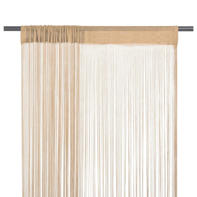 vidaXL Cortinas de flecos 2 piezas 100x250 cm beige vidaXL Cortinas de flecos 2 piezas 100x250 cm beige