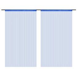 vidaXL Cortinas de flecos 2 piezas 100x250 cm azul
