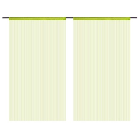 vidaXL Cortinas de flecos 2 piezas 100x250 cm verde