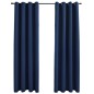 vidaXL Cortinas opacas con anillas de metal 2 uds azul 140x245 cm vidaXL Cortinas opacas con anillas de metal 2 uds azul 140x245 cm