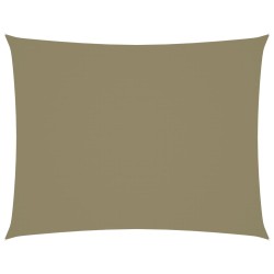 vidaXL Toldo de vela rectangular tela Oxford beige 5x6 m