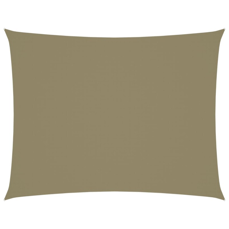vidaXL Toldo de vela rectangular tela Oxford beige 5x6 m
