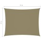vidaXL Toldo de vela rectangular tela Oxford beige 5x6 m