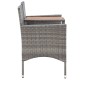 vidaXL Banco de jardín 2 plazas con mesita ratán sintético gris 143 cm vidaXL Banco de jardín 2 plazas con mesita ratán sintético gris 143 cm