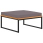 vidaXL Reposapiés y cojín madera maciza acacia gris oscuro 66x66x36 cm
