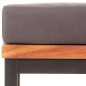 vidaXL Reposapiés y cojín madera maciza acacia gris oscuro 66x66x36 cm