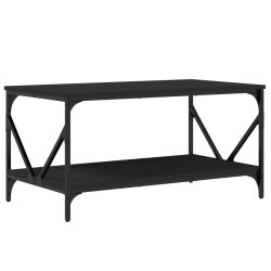 vidaXL Mesa de centro madera contrachapada negro 90x50x45 cm