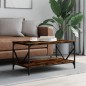 vidaXL Mesa de centro madera contrachapada roble ahumado 90x50x45 cm vidaXL Mesa de centro madera contrachapada roble ahumado 90x50x45 cm