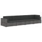vidaXL Set de sofás de jardín con cojines 4 pzas ratán sintético gris vidaXL Set de sofás de jardín con cojines 4 pzas ratán sintético gris