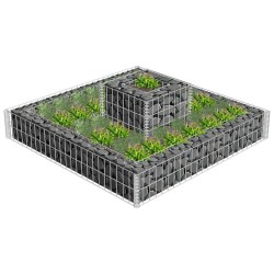vidaXL Jardinera de gaviones de acero 120x120x20 cm