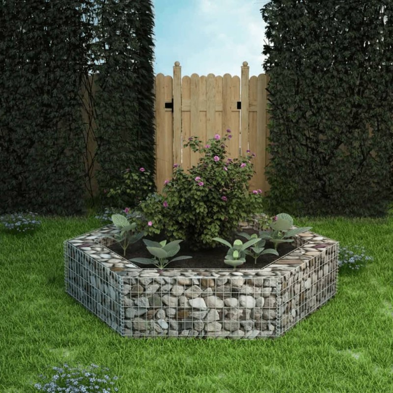 vidaXL Arriate hexagonal de gaviones 200x173x40 cm vidaXL Arriate hexagonal de gaviones 200x173x40 cm