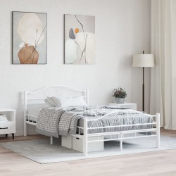 vidaXL Estructura de cama de metal blanco 140x200 cm