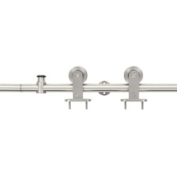 vidaXL Kit de herrajes para puerta corredera 183 cm acero plateado