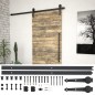 vidaXL Kit de herrajes para puertas correderas acero negro 183 cm vidaXL Kit de herrajes para puertas correderas acero negro 183 cm
