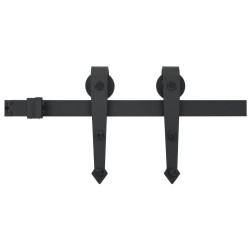 vidaXL Kit de herrajes para puertas correderas acero negro 183 cm  