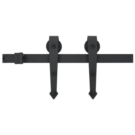 vidaXL Kit de herrajes para puertas correderas acero negro 183 cm  