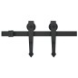 vidaXL Kit de herrajes para puertas correderas acero negro 183 cm vidaXL Kit de herrajes para puertas correderas acero negro 183 cm