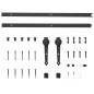 vidaXL Kit de herrajes para puertas correderas acero negro 183 cm vidaXL Kit de herrajes para puertas correderas acero negro 183 cm