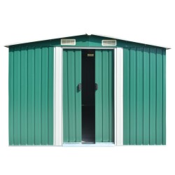 vidaXL Caseta de jardín metal verde 257x392x181 cm