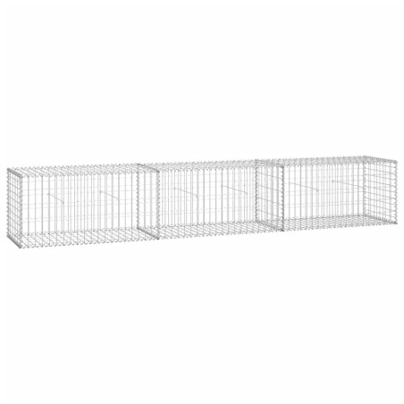 vidaXL Muro de gaviones con cubiertas acero galvanizado 300x50x50 cm