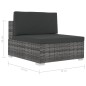 vidaXL Set de sofás de jardín con cojines 4 pzas ratán sintético gris vidaXL Set de sofás de jardín con cojines 4 pzas ratán sintético gris