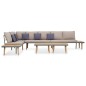 vidaXL Juego muebles de jardín 7 plazas y cojines madera acacia marrón vidaXL Juego muebles de jardín 7 plazas y cojines madera acacia marrón