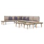 vidaXL Juego muebles de jardín 7 plazas y cojines madera acacia marrón vidaXL Juego muebles de jardín 7 plazas y cojines madera acacia marrón