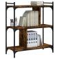 vidaXL Librería 3 estantes madera ingeniería roble ahumado 76x32x88 cm