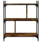 vidaXL Librería 3 estantes madera ingeniería roble ahumado 76x32x88 cm