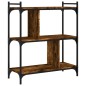 vidaXL Librería 3 estantes madera ingeniería roble ahumado 76x32x88 cm