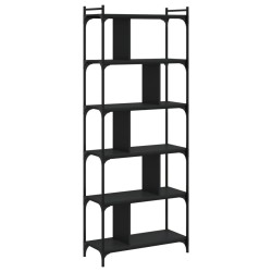 vidaXL Librería de 6 estantes madera de ingeniería negro 76x32x192 cm