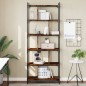 vidaXL Librería 6 estantes madera ingeniería roble ahumado 76x32x192cm