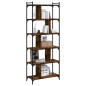 vidaXL Librería 6 estantes madera ingeniería roble ahumado 76x32x192cm
