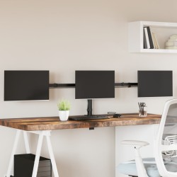 vidaXL Soporte para monitor triple acero negro VESA 75/100 mm
