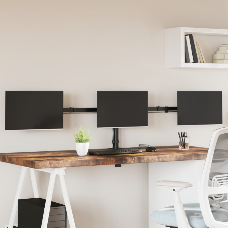 vidaXL Soporte para monitor triple acero negro VESA 75/100 mm vidaXL Soporte para monitor triple acero negro VESA 75/100 mm