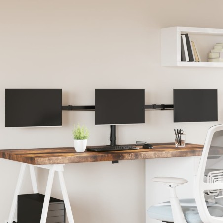 vidaXL Soporte para monitor triple acero negro VESA 75/100 mm