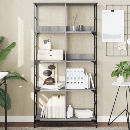 vidaXL Estantería de madera de ingeniería gris Sonoma 78,5x33x153 cm