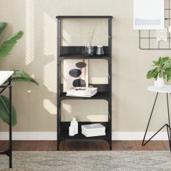 vidaXL Estantería de madera de ingeniería negra 50x33x117,5 cm
