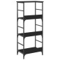 vidaXL Estantería de madera de ingeniería negra 50x33x117,5 cm vidaXL Estantería de madera de ingeniería negra 50x33x117,5 cm