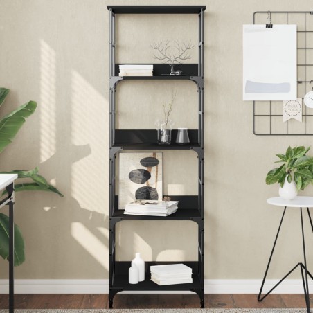 vidaXL Estantería de madera de ingeniería negra 50x33x153 cm