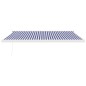 vidaXL Toldo retráctil aluminio y tela azul y blanco 4x3 m